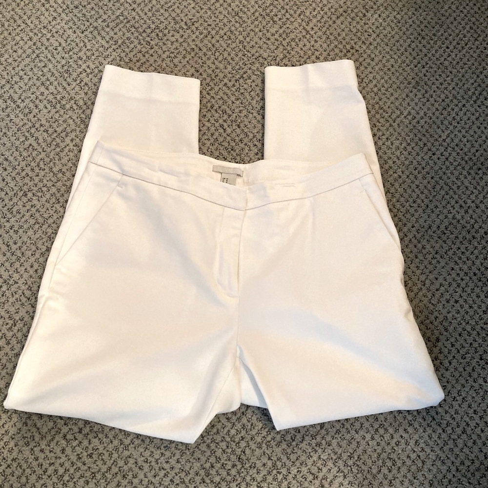 Cropped twill suit pants